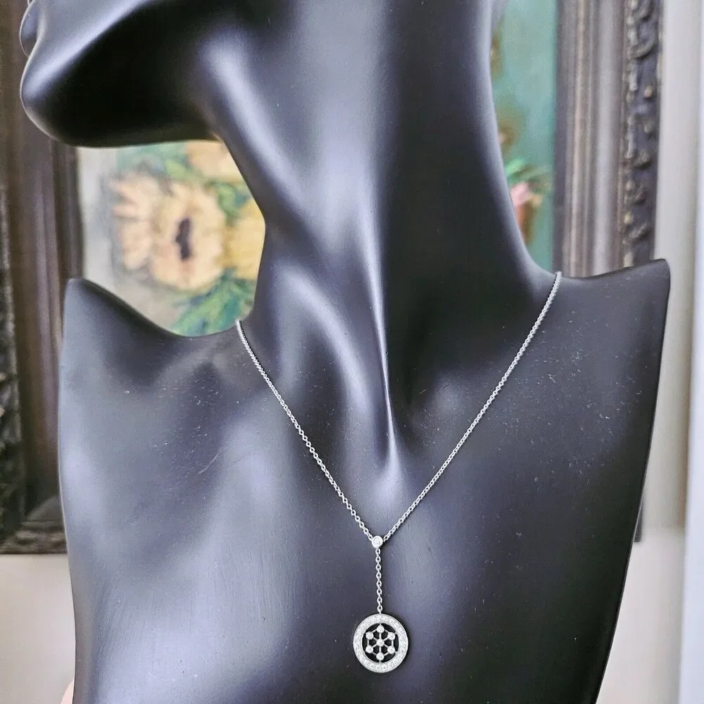 🧧SOLD🎋 RARE Tiffany & Co. Platinum Pt950 Diamond Voile Lariat Necklace 16” - Picture 7 of 9